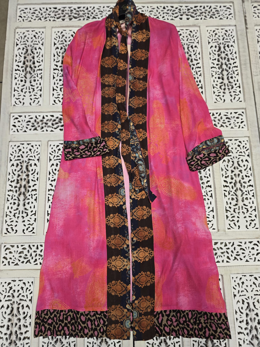 Kimono in seta azzurro