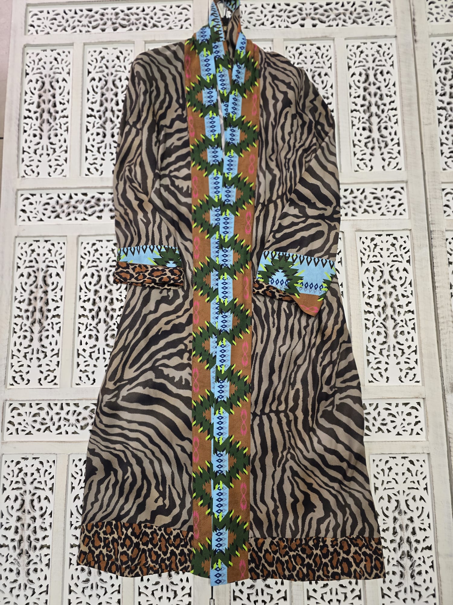 Kimono in seta azzurro