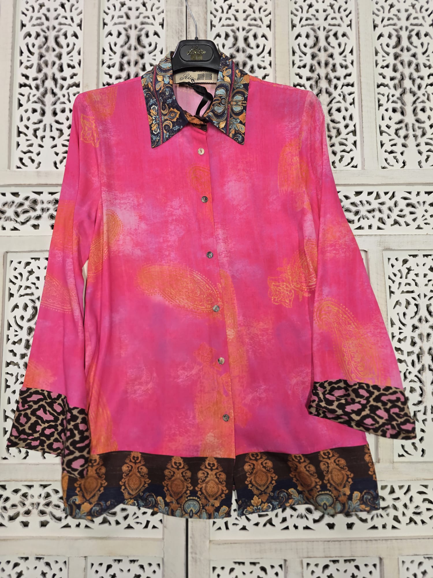 Camicia completo in seta azzurro