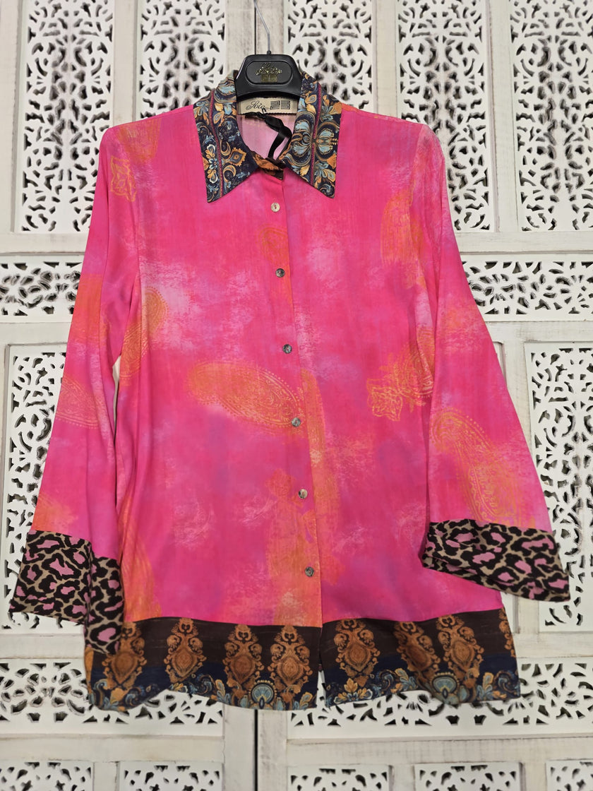 Camicia completo in seta azzurro