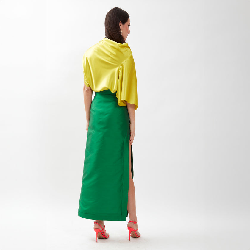 Gonna in Mikado Verde SALDI -70%