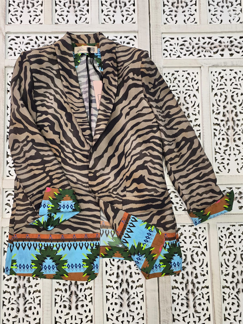 Giacca in  seta - Fantasia Azzurro