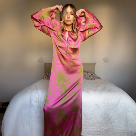 Vestito in  seta - Zebra Fucsia
