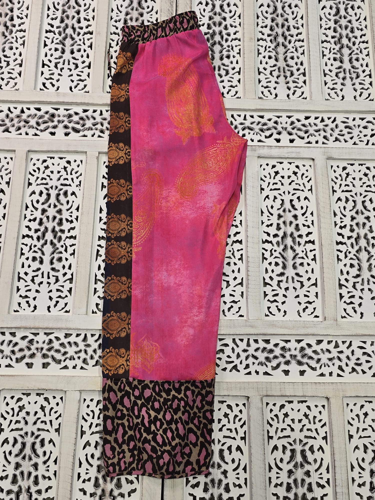 Pantalone in  seta - Fantasia Rosa