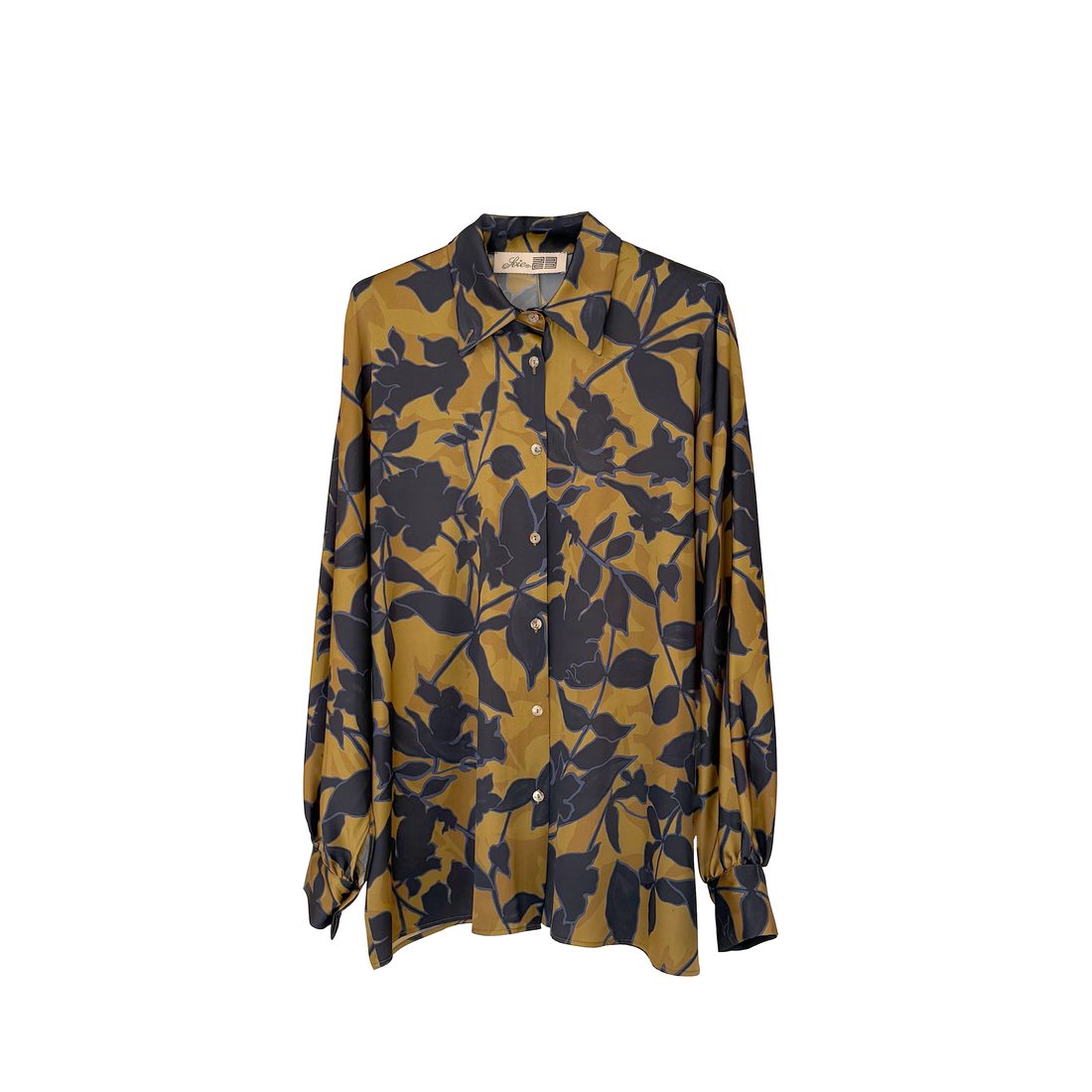 Camicia kimono in seta stampata