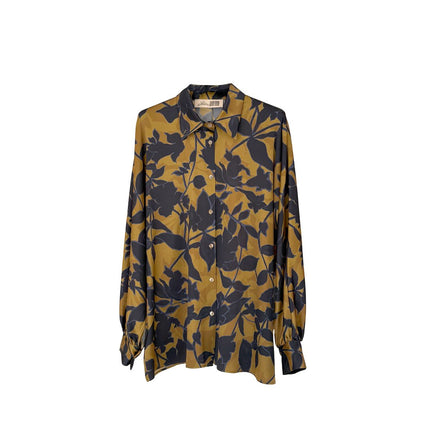Camicia kimono in seta stampata
