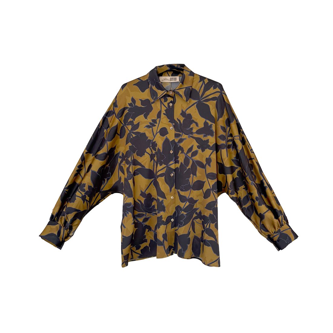 Camicia kimono in seta stampata