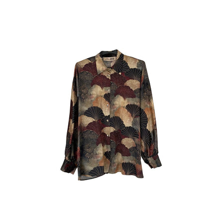 Camicia kimono in seta stampata