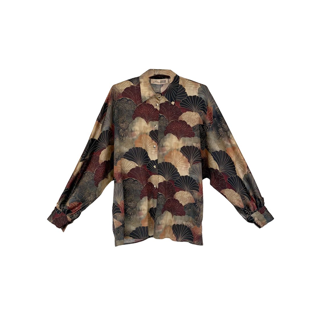 Camicia kimono in seta stampata