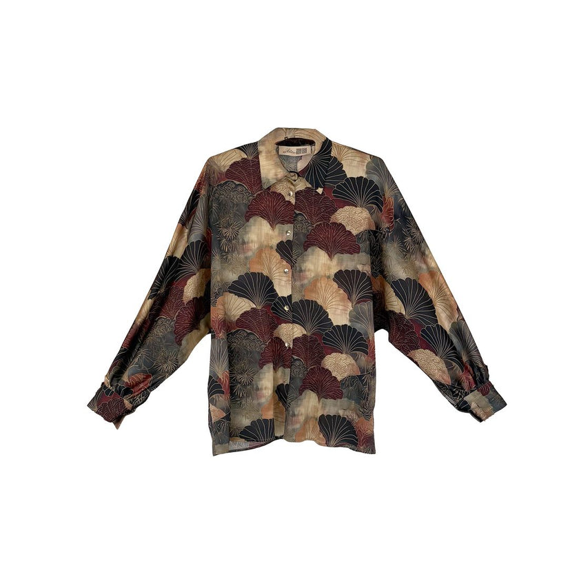 Camicia kimono in seta stampata