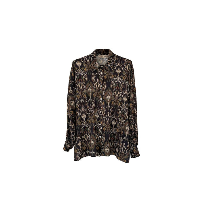 Camicia kimono in seta stampata