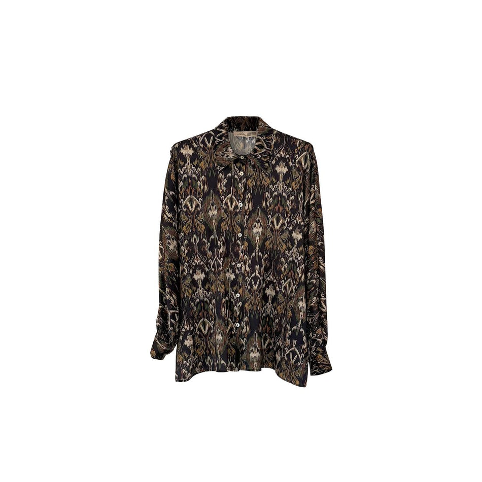 Camicia kimono in seta stampata