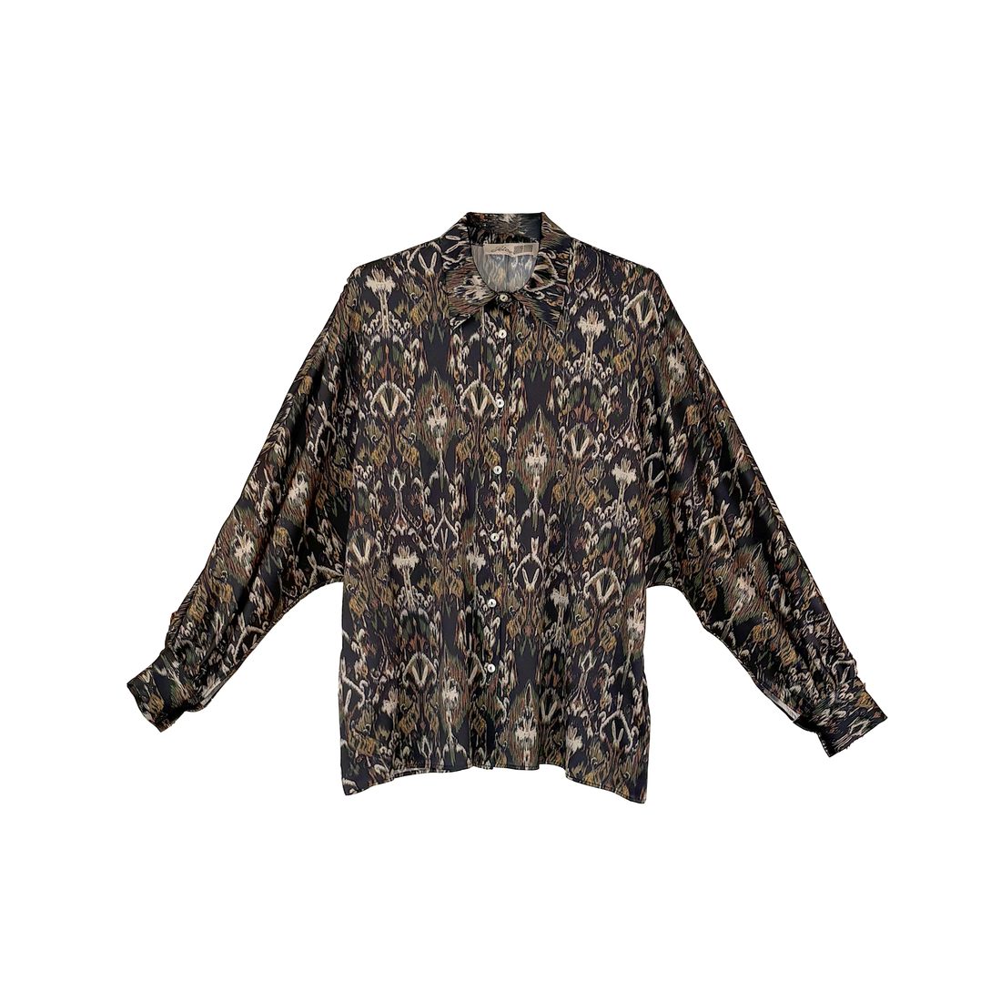 Camicia kimono in seta stampata