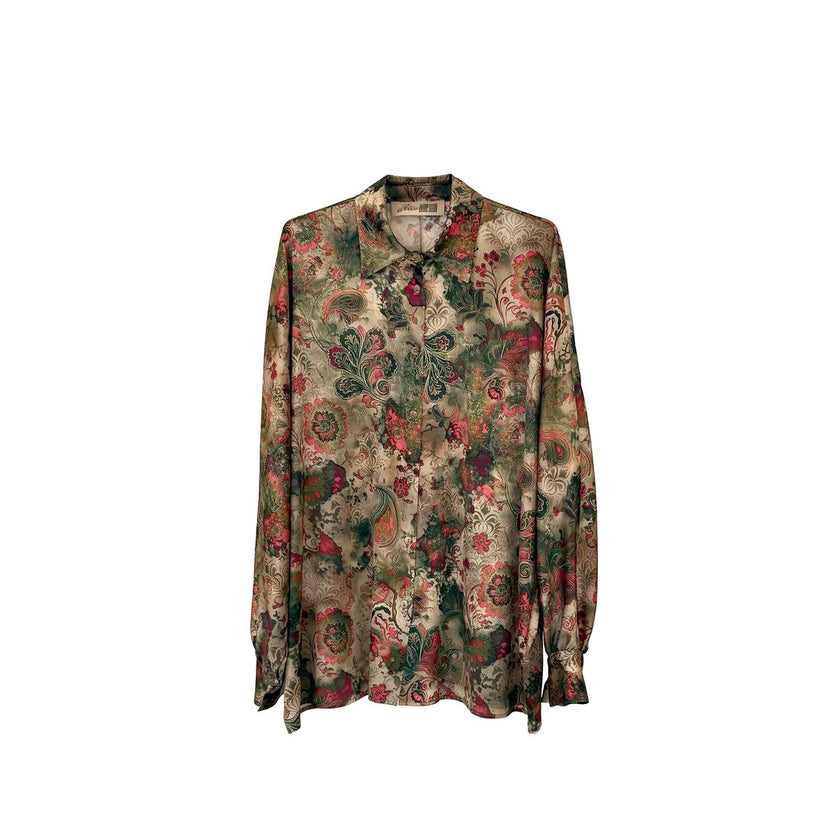 Camicia kimono in seta stampata