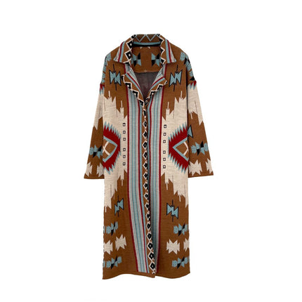 Cappotto in lana jacquard