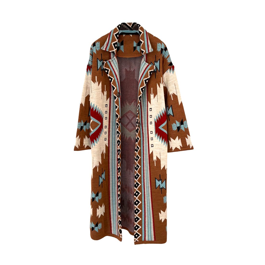 Cappotto in lana jacquard