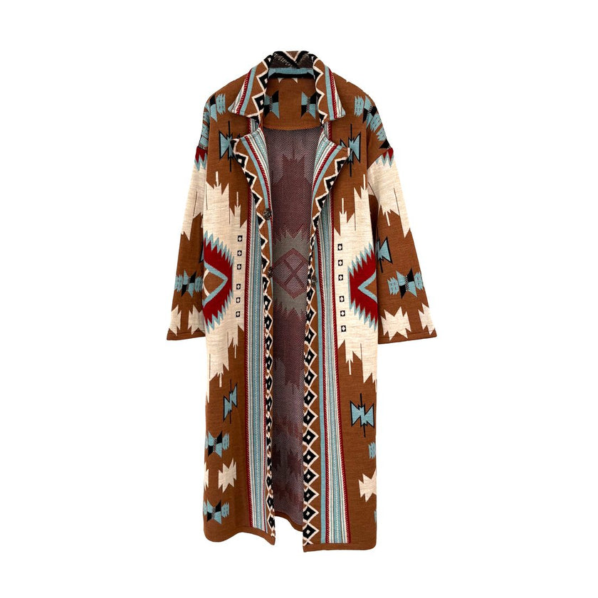 Cappotto in lana jacquard