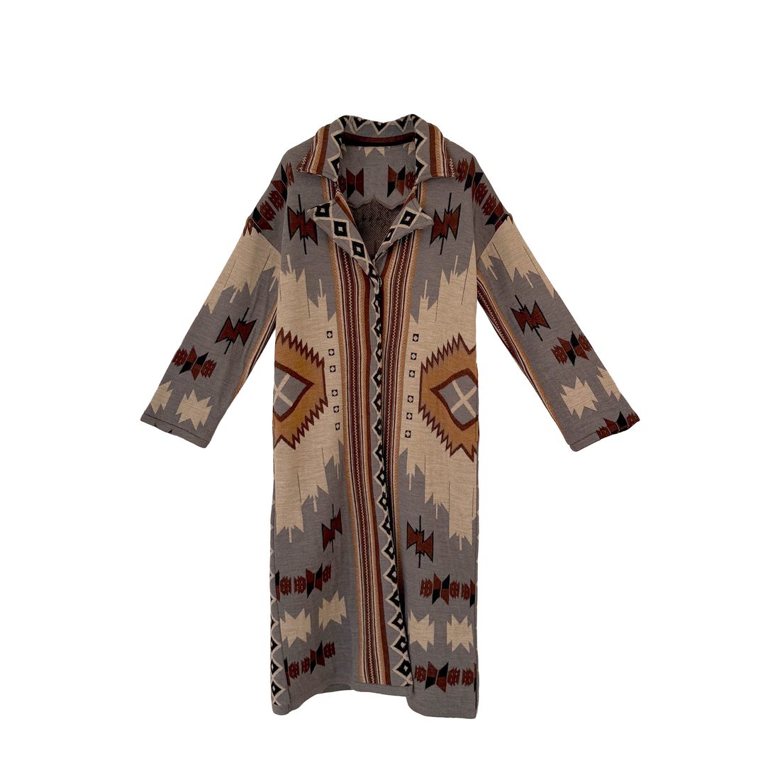 Cappotto in lana jacquard