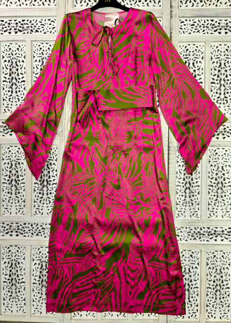 Vestito in  seta - Zebra Fucsia